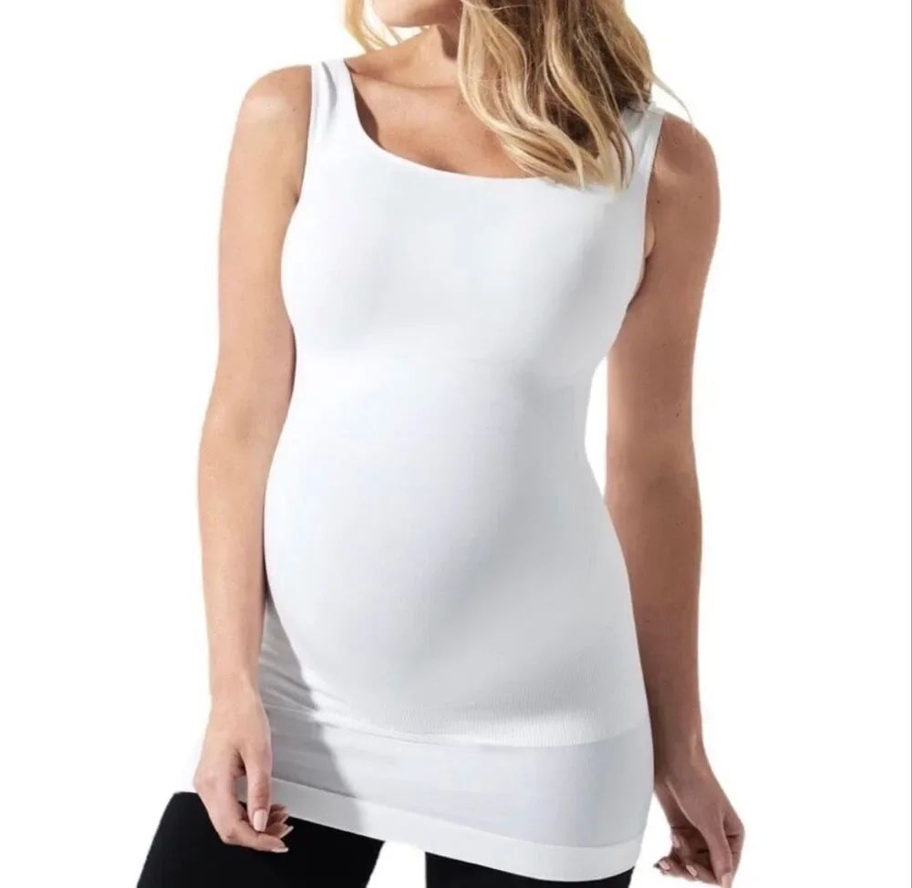 Blanqi Everyday Maternity Belly Support Tanktop white size small